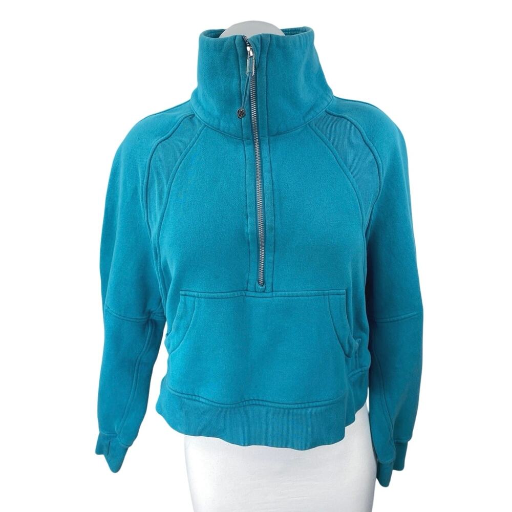 Lululemon Scuba Blue 1/2 Zip Oversized Long Sleeve Funnel Neck Sweatshirt XS/S